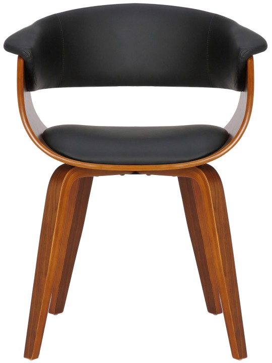 Set van 2 stoelen Bruce kunstleer walnoot, zwart