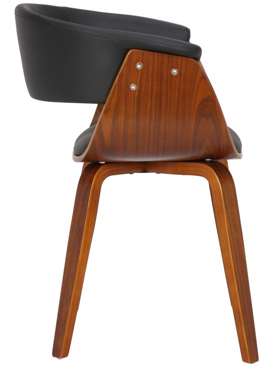 Set van 2 stoelen Bruce kunstleer walnoot, zwart