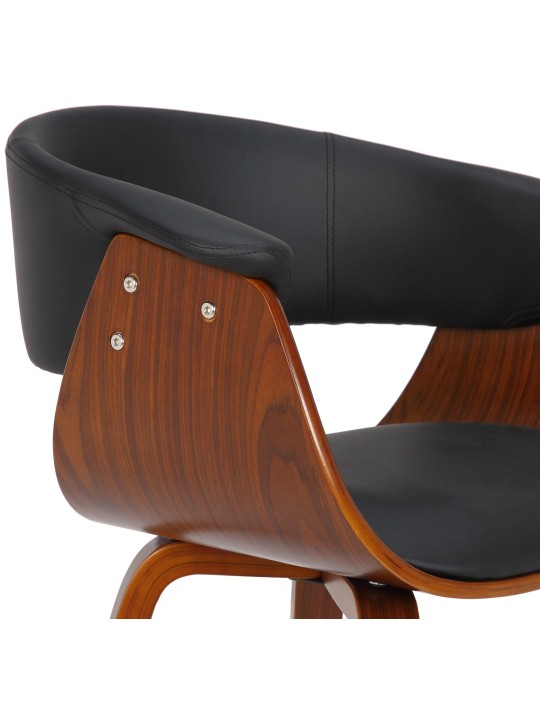 Set van 2 stoelen Bruce kunstleer walnoot, zwart