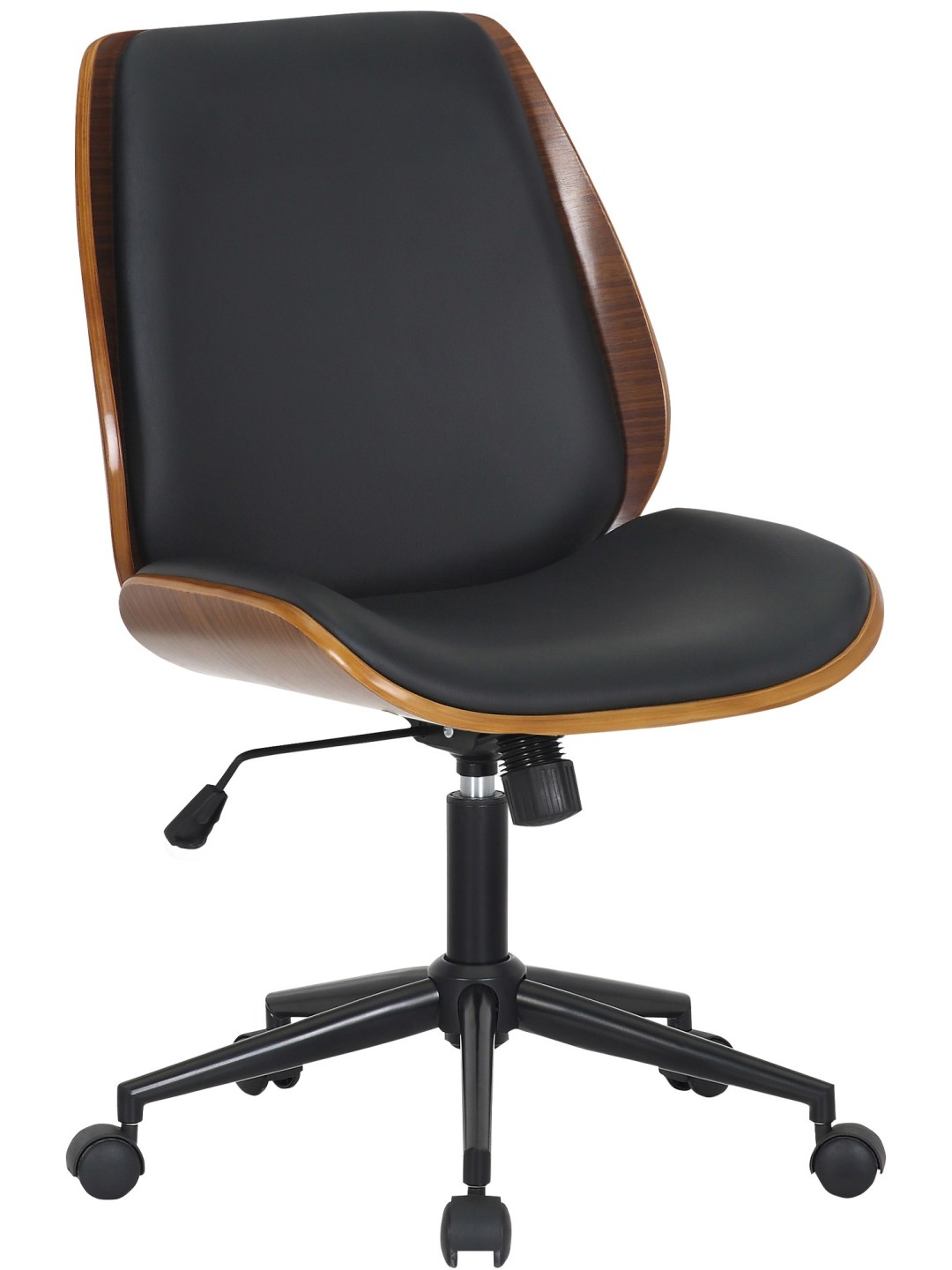 Bureaustoel Mitch, walnoot/zwart