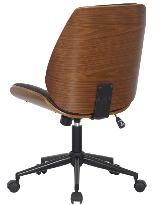 Bureaustoel Mitch, walnoot/zwart
