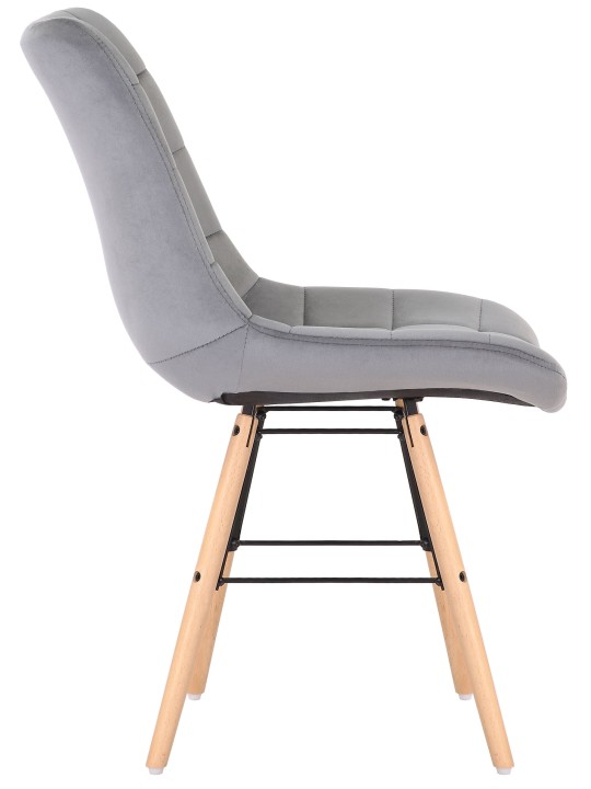 Stoel Leni fluweel, grijs