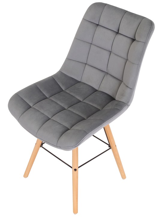Stoel Leni fluweel, grijs