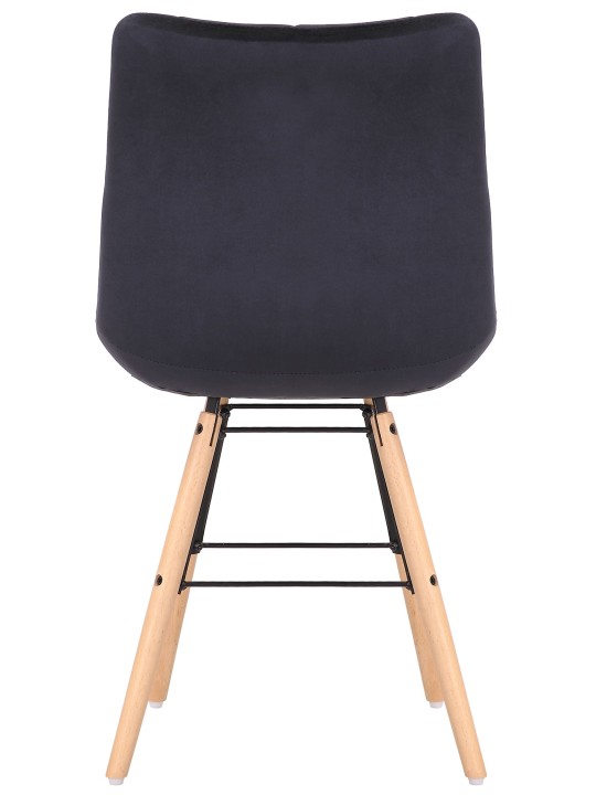 Stoel Leni fluweel, zwart