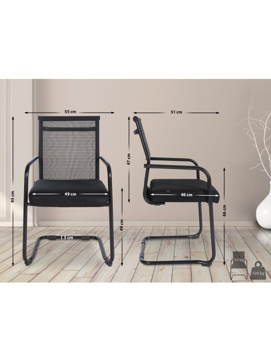 Bezoekersstoel Denny, zwart Bezoekersstoel Denny, zwart