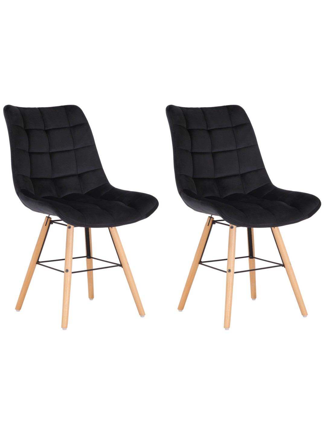 Set van 2 stoelen Leni fluweel, zwart