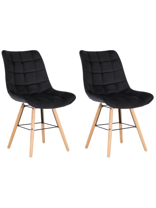 Set van 2 stoelen Leni fluweel, zwart