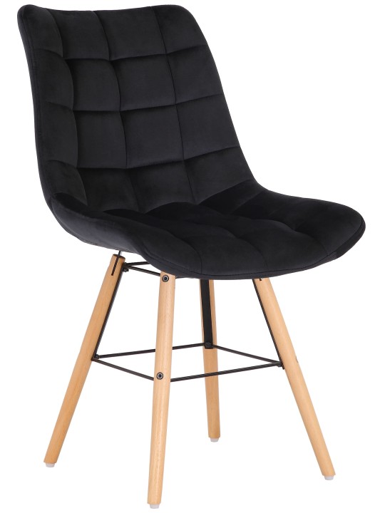 Set van 2 stoelen Leni fluweel, zwart