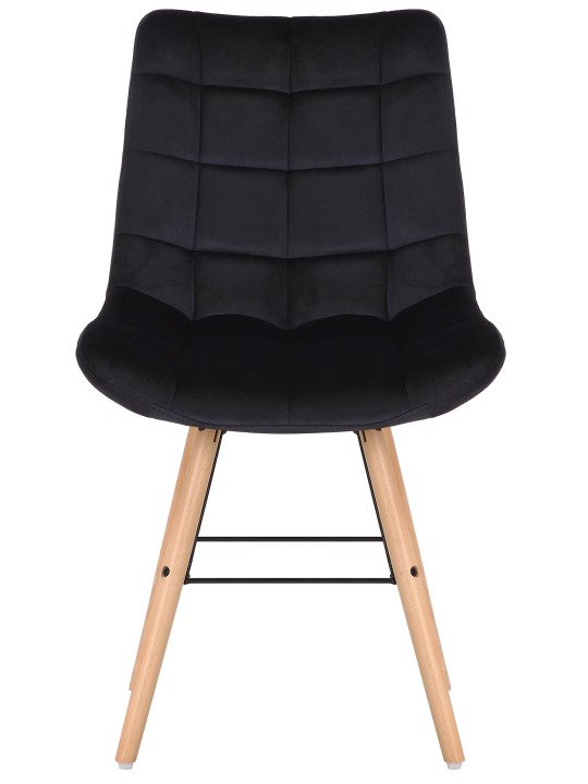 Set van 2 stoelen Leni fluweel, zwart