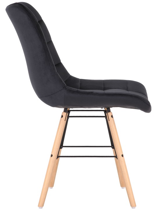 Set van 2 stoelen Leni fluweel, zwart