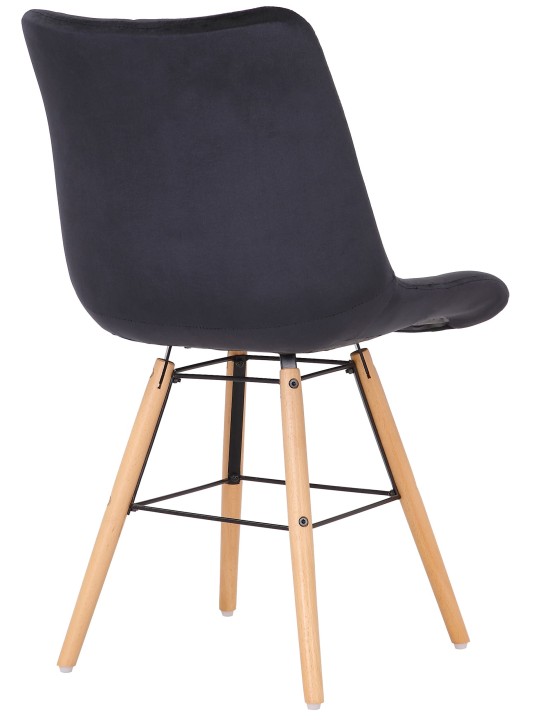 Set van 2 stoelen Leni fluweel, zwart