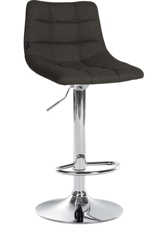 Barkruk Jerry stof chroom, donkergrijs