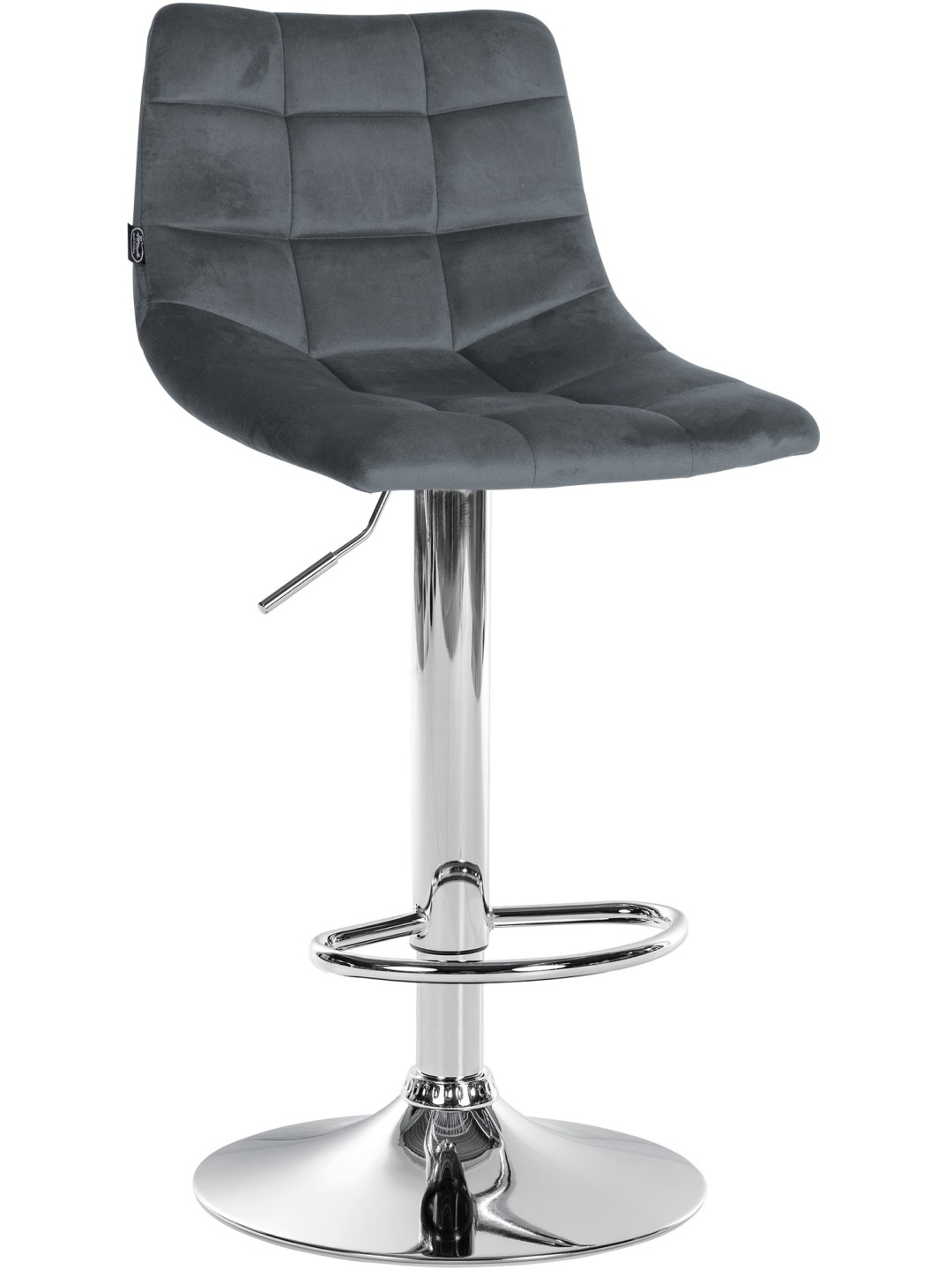 Barkruk Jerry Fluweel Chroom, donkergrijs