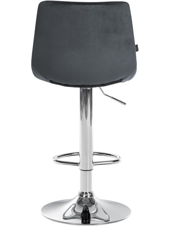 Barkruk Jerry Fluweel Chroom, donkergrijs