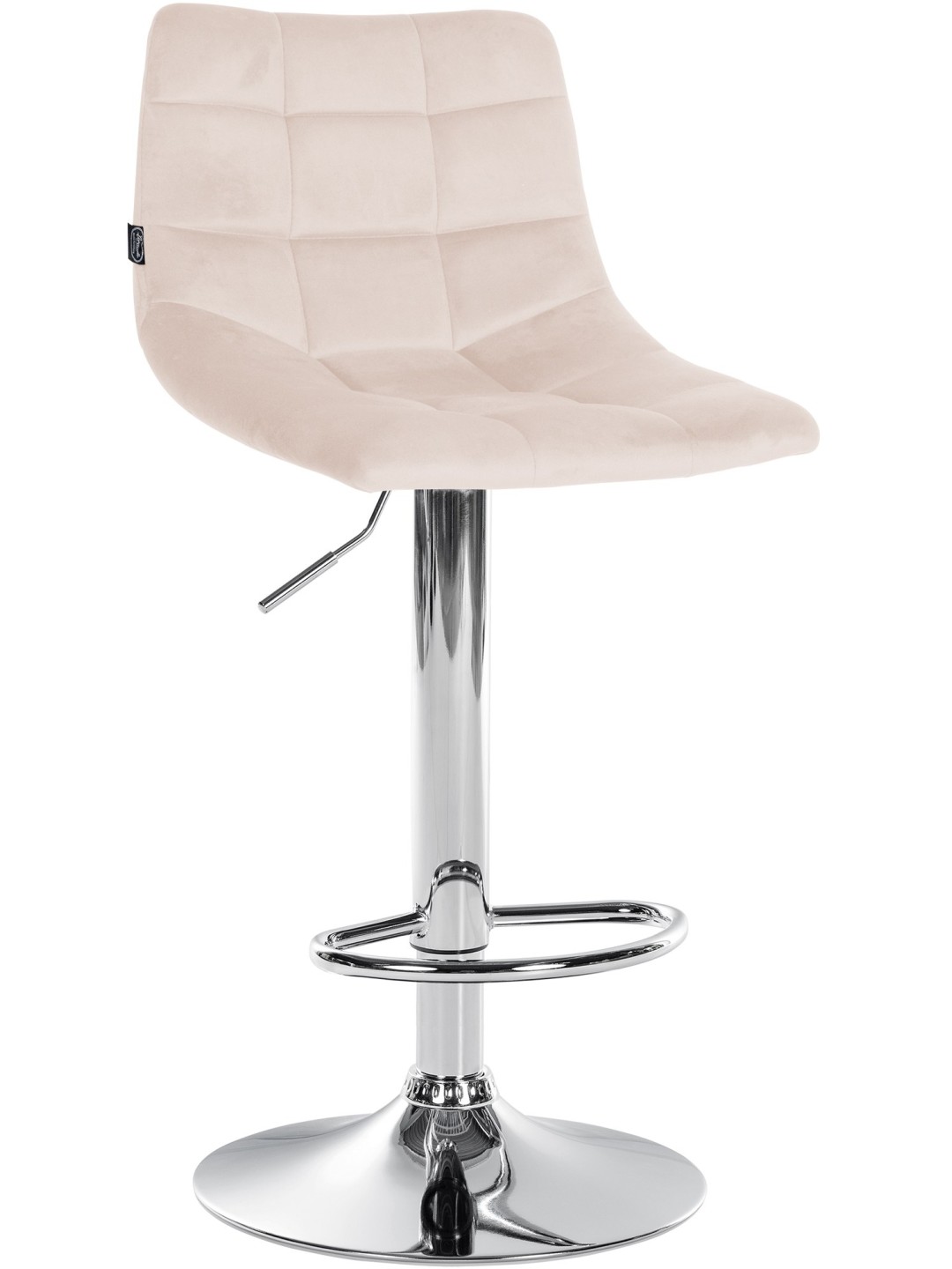 Barkruk Jerry Fluweel Chroom, beige