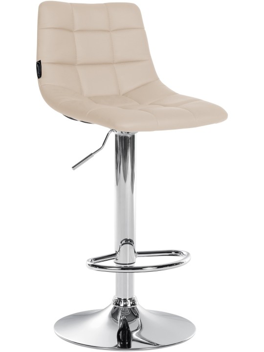 Barkruk Jerry kunstleer chroom, crème