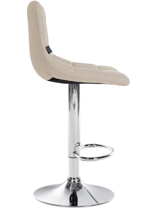 Barkruk Jerry stof chroom, crème