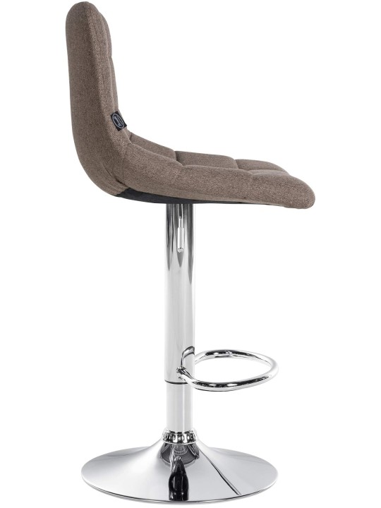 Barkruk Jerry stof chroom, taupe