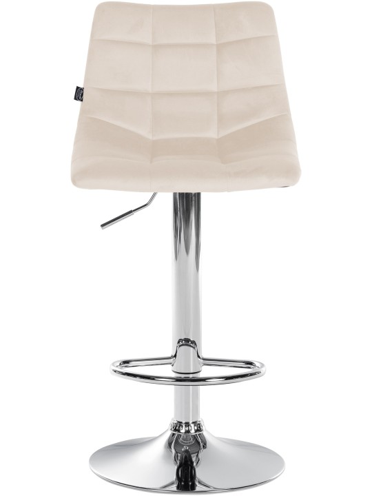 Barkruk Jerry Fluweel Chroom, crème