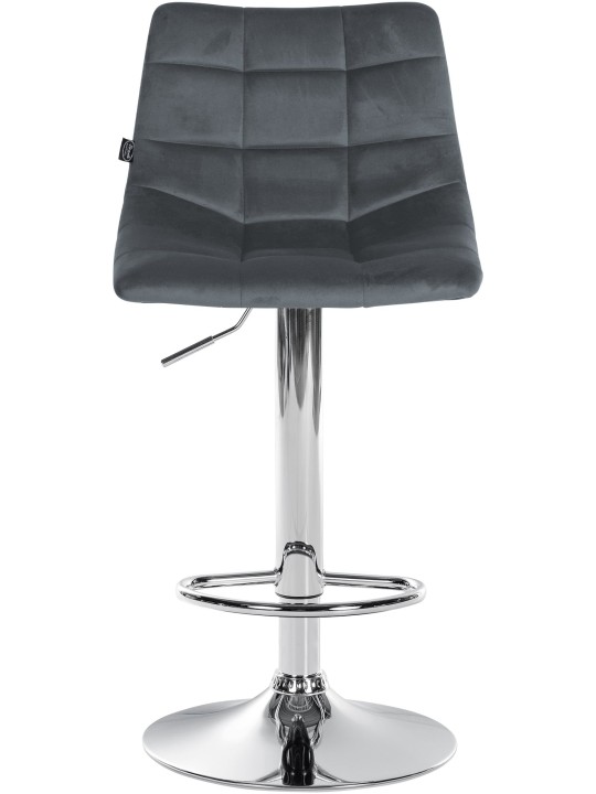 Barkruk Jerry Fluweel Chroom, donkergrijs