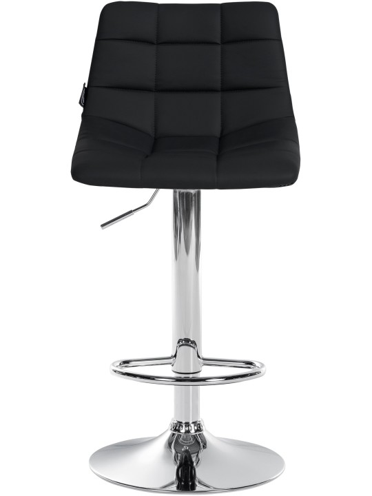 Barkruk Jerry kunstleer chroom, zwart