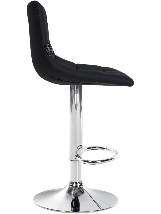 Barkruk Jerry kunstleer chroom, zwart