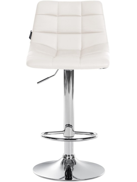 Barkruk Jerry kunstleer chroom, wit