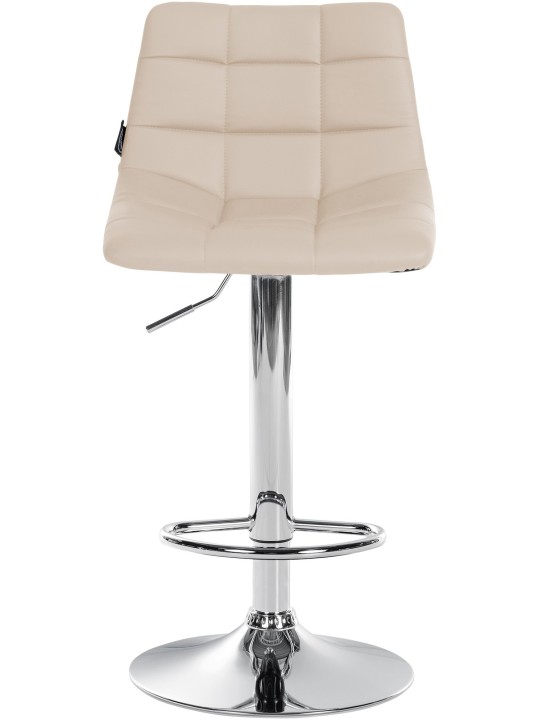 Barkruk Jerry kunstleer chroom, crème