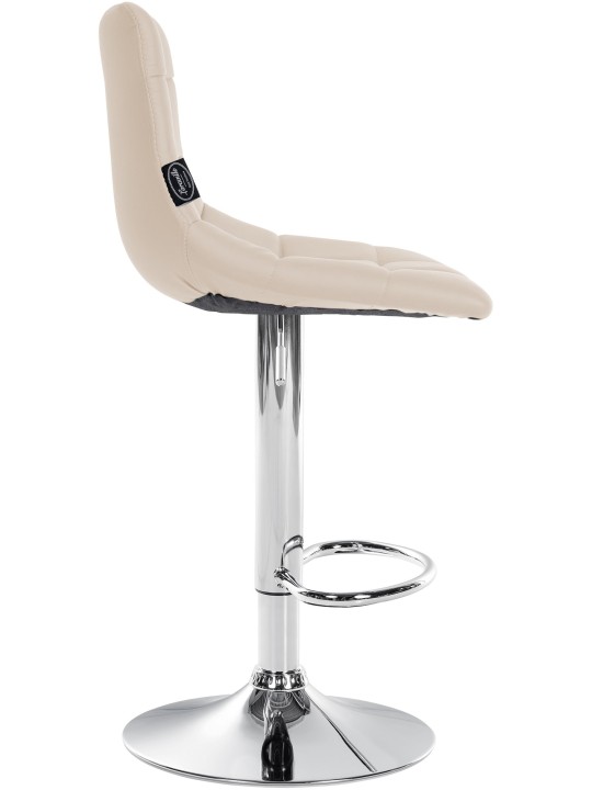 Barkruk Jerry kunstleer chroom, crème