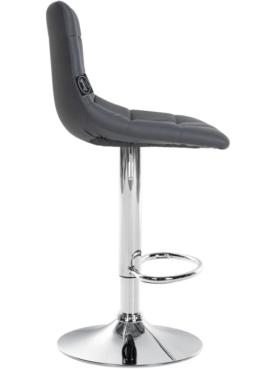 Barkruk Jerry kunstleer chroom, grijs