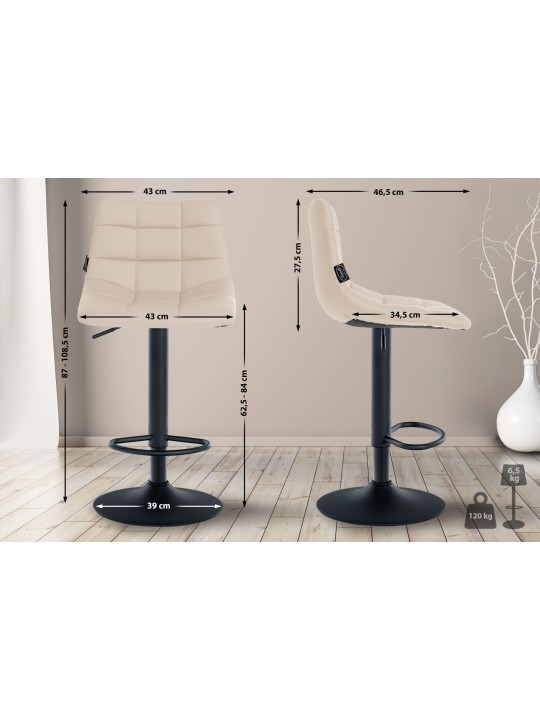 Barkruk Jerry kunstleer, crème