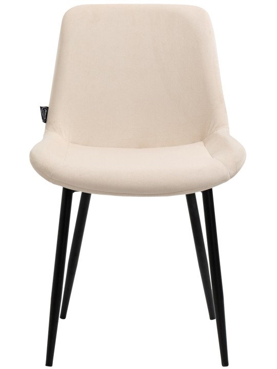 Set van 2 eetkamerstoelen Victoria fluweel, crème
