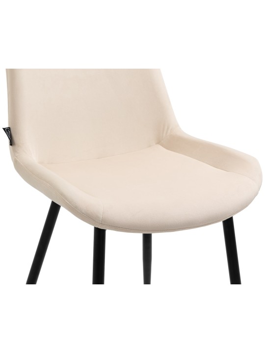 Set van 2 eetkamerstoelen Victoria fluweel, crème