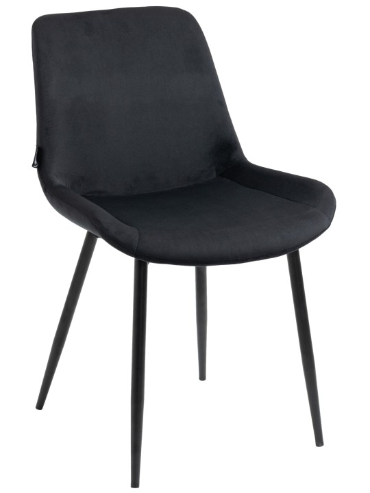 Set van 2 eetkamerstoelen Victoria fluweel, zwart
