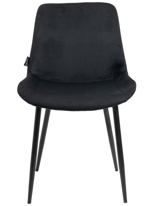 Set van 2 eetkamerstoelen Victoria fluweel, zwart