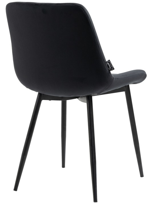 Set van 2 eetkamerstoelen Victoria fluweel, zwart