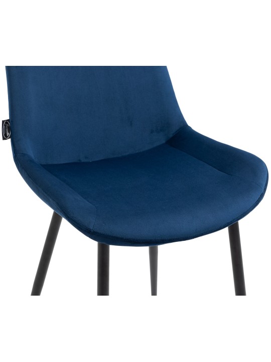 Set van 2 eetkamerstoelen Victoria fluweel, blauw