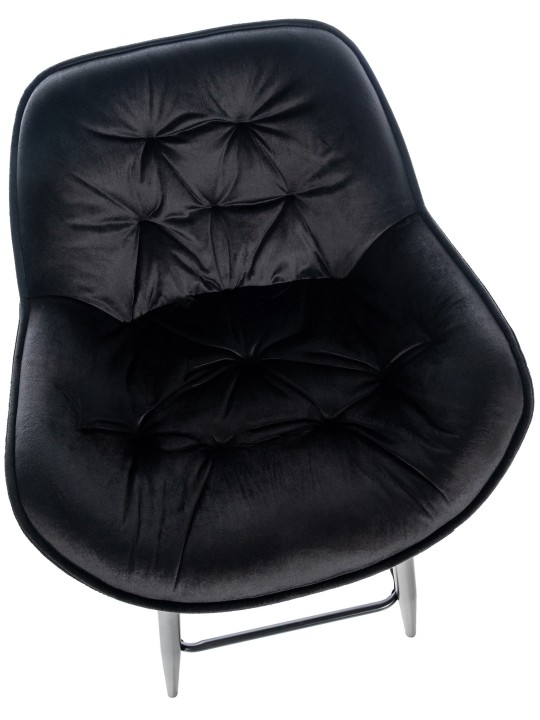 Barkruk Gibson 76 fluweel, zwart