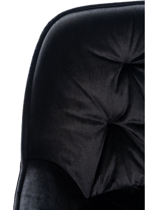 Barkruk Gibson 76 fluweel, zwart