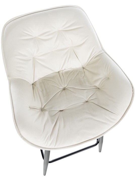 Barkruk Gibson 76 fluweel, crème