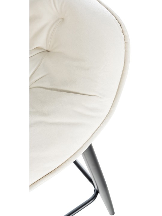 Barkruk Gibson 76 fluweel, crème