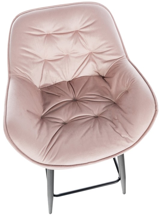 Barkruk Gibson 76 fluweel, roze