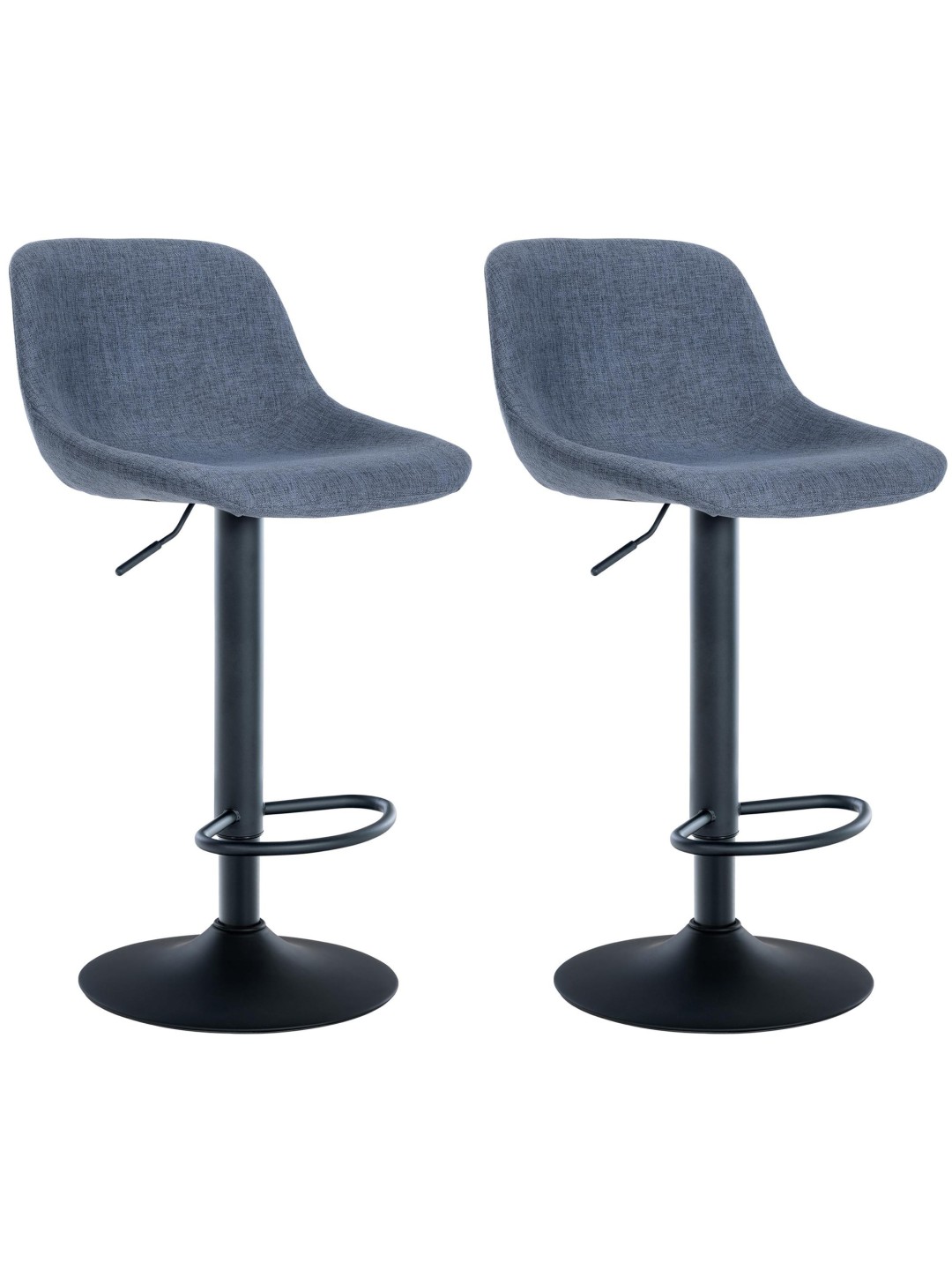 Set van 2 barkrukken loft stof, blauw