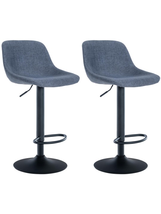Set van 2 barkrukken loft stof, blauw