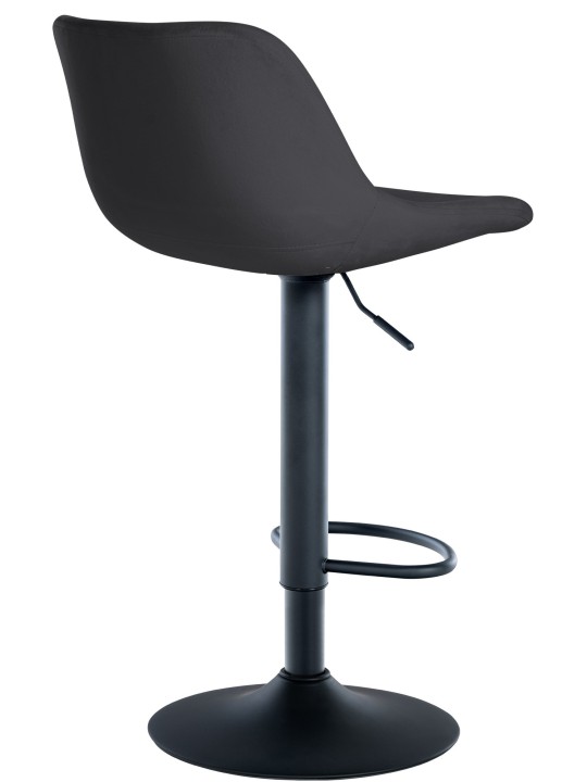 Set van 2 barkrukken loft fluweel, zwart