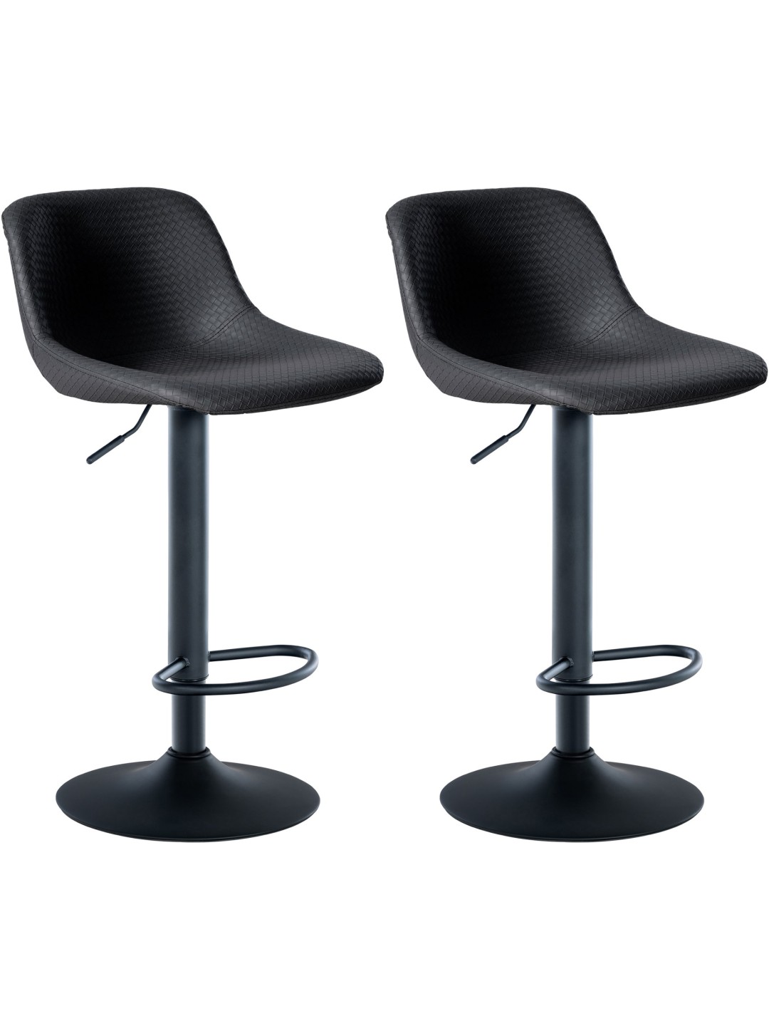 Set van 2 barkrukken Loft kunstleer, zwart