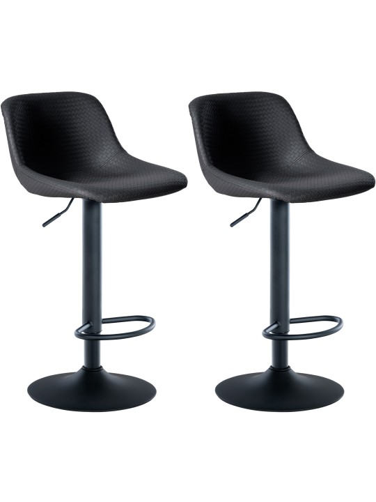 Set van 2 barkrukken Loft kunstleer, zwart