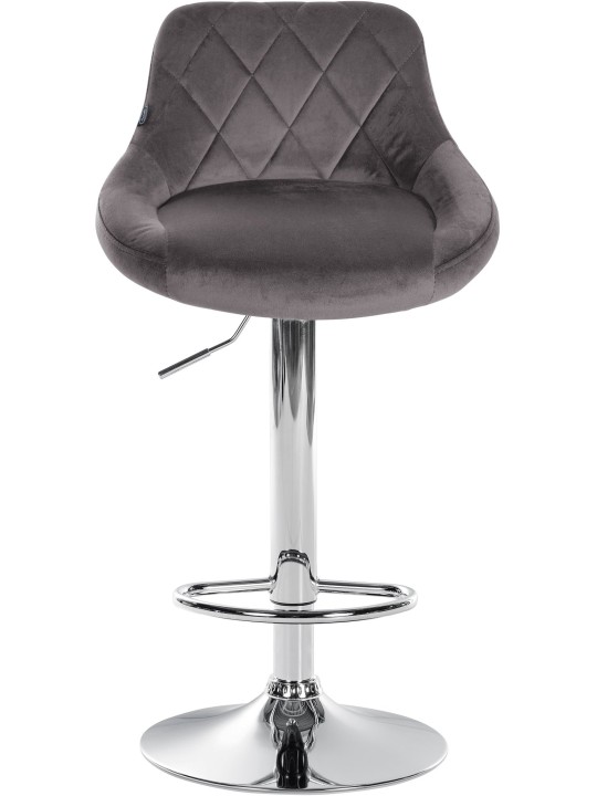 Barkruk Lazio fluweel chroom, grijs