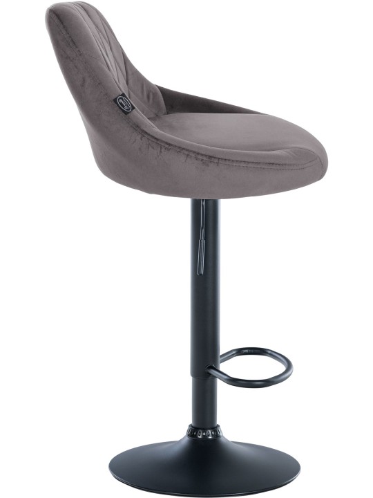 Barkruk Lazio fluweel, grijs