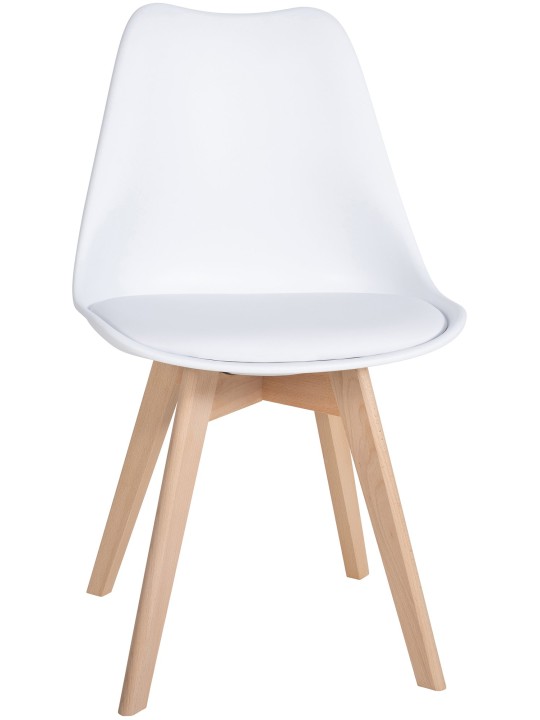 Set van 6 Ramsey eetkamerstoelen, wit